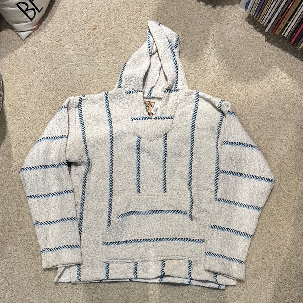 Striped Blue and White Hoodie